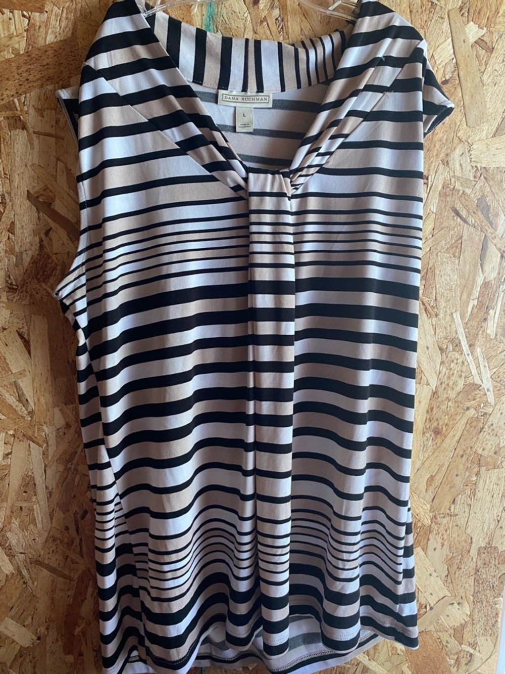 Dana Buchman Black & White Striped Sleeveless Camisole